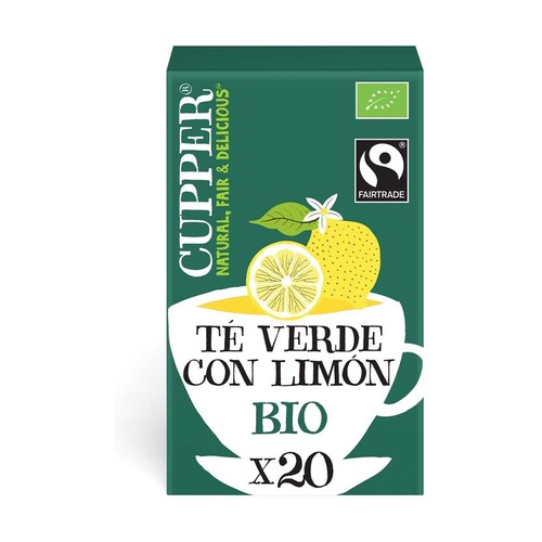 Infusión té verde con limón lively 20 bolsitas de Cupper 271125