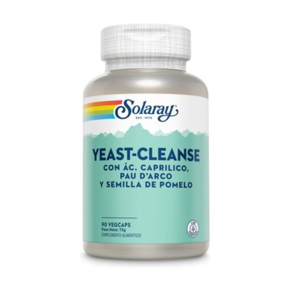 Yeast Cleanse con ácido caprilico y semilla de pomelo, para eliminar la cándida albicans y levaduras dañinas del intestino de Solaray